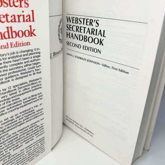Webster's Secretarial Handbook: Second Edition 1983 Hardcover Book w/Cover VTG - Picture 5 of 9